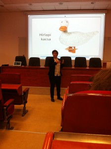 Dr. Vincze Hanna Orsolya előadást tart az online médiáról